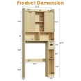 thumbnail image 5 of Lafnest Space-Saving Over Toilet Cabinet with Sliding Doors & Tissue Holder, Adjustable Freestanding Bathroom Organizer, 5 of 8