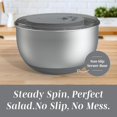 thumbnail image 4 of Stainless Steel Salad Spinner - 5 Qt. Lettuce Washer And Vegetable Spinner Dryer for Easy Salad Prep - Non Slip Base  Pull Handle - Auto Stop  System, Stain and Odor Resistant, 4 of 6