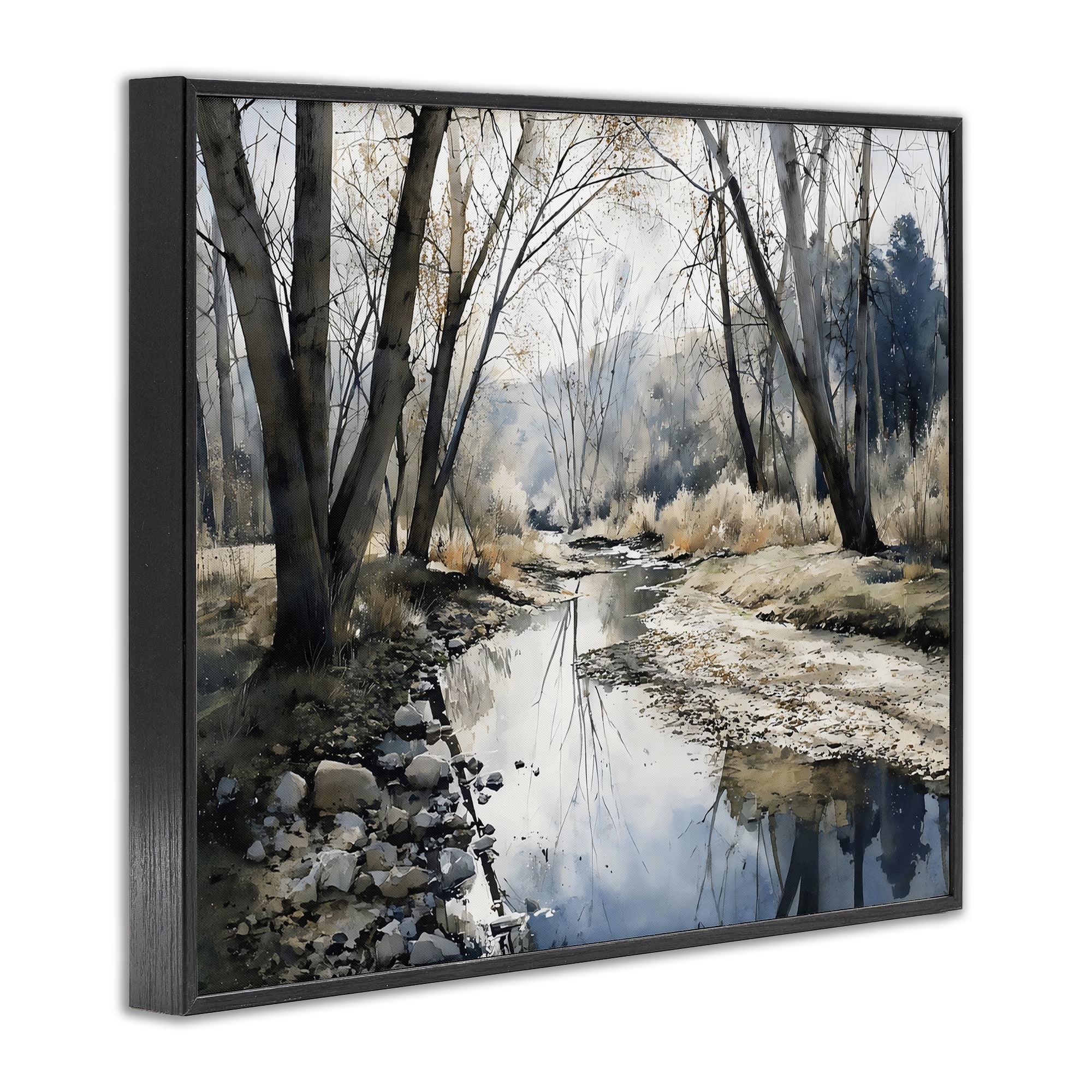 Stupell Industries Serene Reflections at Autumn Creek Black Framed Giclee Art, design by Franklyn Gregory
