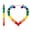 A:Heart Rainbow Earrings, variant on Rainbow Enamel Bamboo Hoop Earrings, Colorful Statement Pride Earrings for Women, Festival Jewelry Gifts