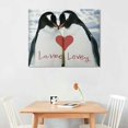 thumbnail image 2 of Orinice Penguins Love Heart Fine Art Aesthetic Poster & Print Wall Painting for Home Decor Canvas Print Living Room Bedroom Office Wall Art Decor 16x12in, 2 of 6
