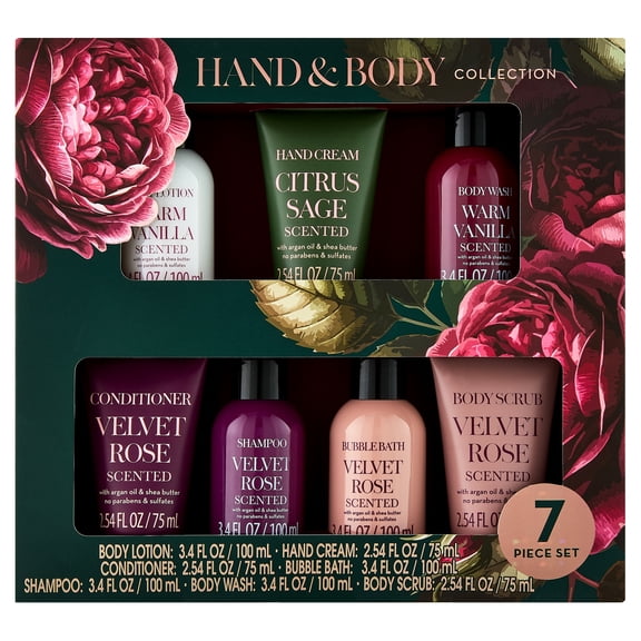 My Beauty Spot Hand and Body Bath Collection Gift Set, Assorted Scents, 7 Count