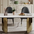 thumbnail image 6 of Huloretions Marble Dining Table,Rectangular White Kitchen Table With Sintered Stone Composite Tempered Glass Countertop, 6 of 9