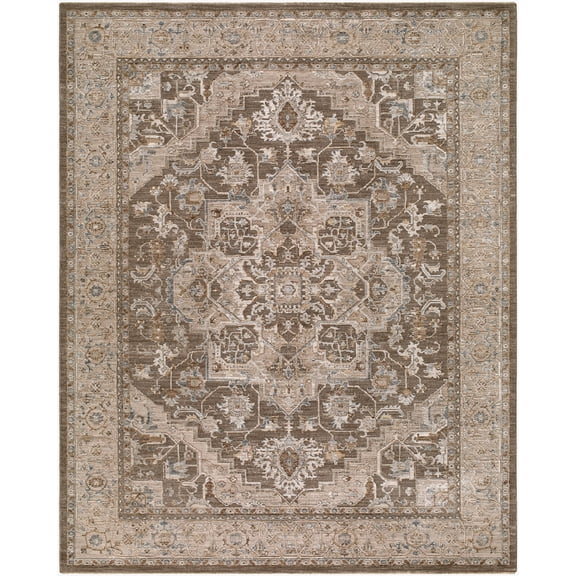 Hauteloom Katima Living Room, Bedroom Area Rug - Traditional - Taupe, Medium Gray, Olive - 10' x 13'11"