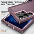 thumbnail image 4 of Nalacover Rugged Case for Samsung Galaxy S24 Ultra, Triple-Layers Heavy Duty Hard PC + TPU Hybrid Military Grade Shockproof Anti-Scratches Cover with Non-Slip Strip Lens Protection, Purple, 4 of 7