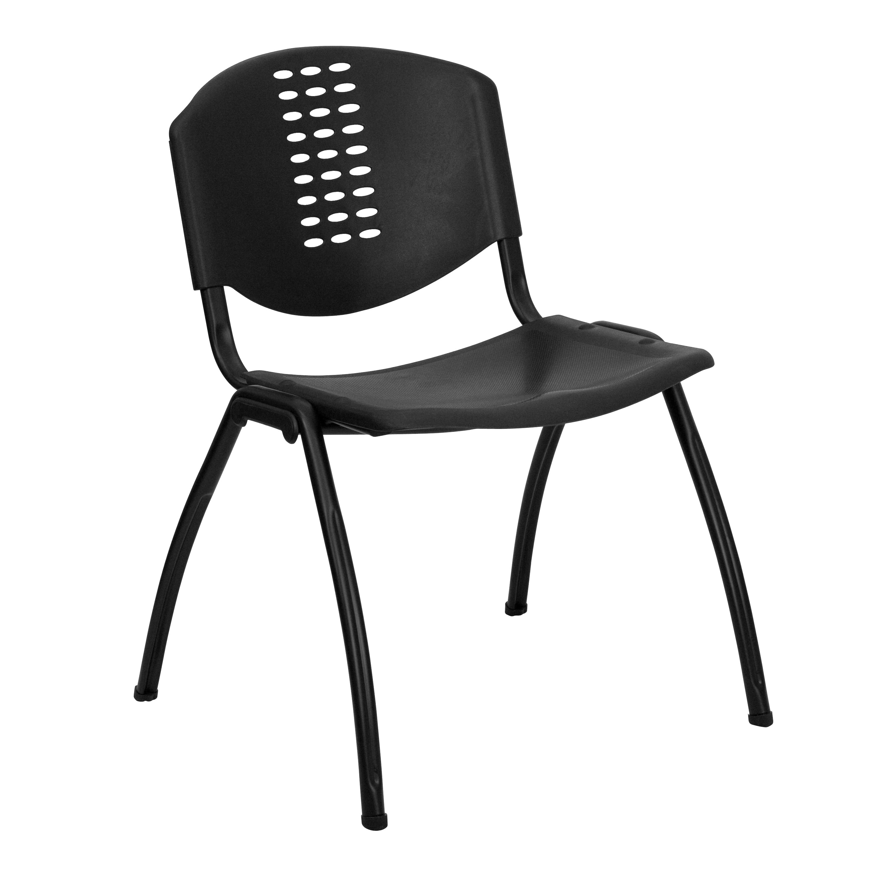 A Line Furniture Pansy Black Contoured Modern Design Stack Chairs Set