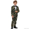 thumbnail image 4 of Whosucclay Elastic Waist Boys Suit Set for Graduation Party Wear, Polyester Soft Elastic Adjustable Waist Boys Suits, Metallic & Floral Pattern, 4 of 10