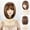 brown, variant on Women Bob Wig with Blunt Bangs Heat Resistant Synthetic Hair Cosplay Party Wig