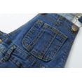 thumbnail image 5 of KIDSCOOL SPACE Little Girl Boy Ripped Denim Cute Slim Pants Jean Overalls,Deep Blue,6-12 Months, 5 of 9