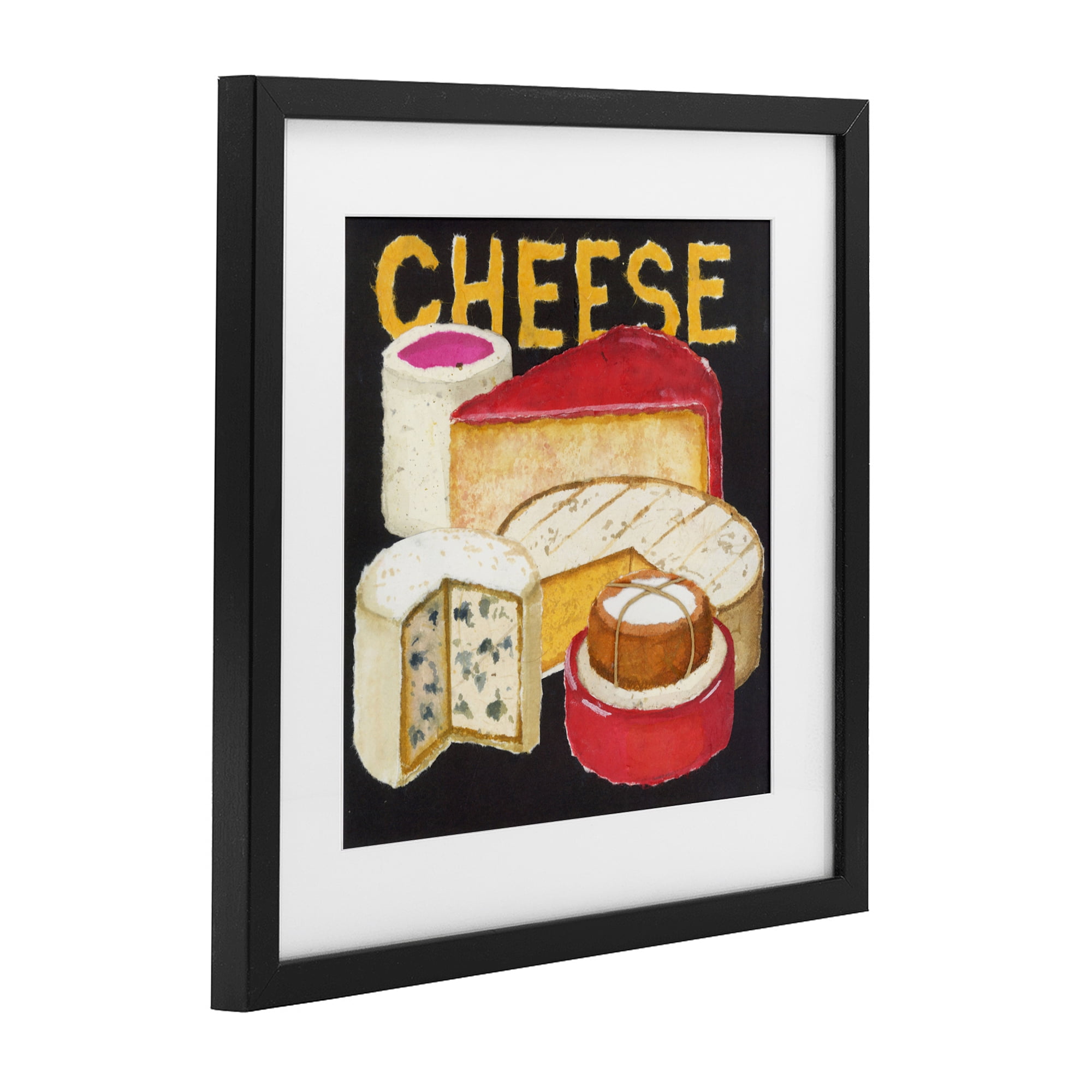 Stupell Industries Assorted Cheese Wheels Black Framed Print Under Glass, design by Nancy Overton