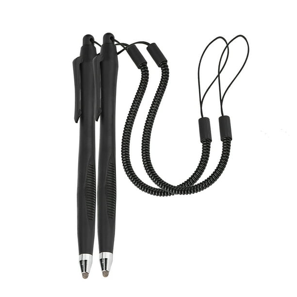Stylus Pen Plástico negro Multifuncional Sensible con cordón telescópico Pantalla táctil Lápiz digital para teléfono móvil 2pcs Wosthever EL011862-00