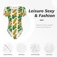 thumbnail image 4 of Pofeuu Corn Print Short Sleeve Body Suits Women Round Neck Bodysuits for Women Onesie Adult Set Body Suit-, 4 of 7