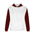 thumbnail image 5 of Lorytime Men's Hoodies Oversized Plaid Fleece Streetwear Sweatshirt Long Sleeve Drawstring Pullover with Pocket Tops Red L, 5 of 5