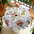 thumbnail image 4 of Round Tablecloth Spring Summer Round 60x60 Inch flower Table Cover for Dinner Party Picnic, 4 of 5