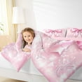 thumbnail image 4 of Manfei Princess Bow-tie Child Bedding Comforter Set, Dreamy Cartoon Bowknot Twin Comforter Sets, Glitter Stars Print Reversible Bedding Set, Breathable Home Decor, 2pcs, 4 of 8
