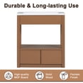 thumbnail image 4 of 30" Bathroom Vanity with Sink, Freestanding Bathroom Vanity Cabinet with Open Storage Shelf and Two Drawers, Brown, 4 of 7