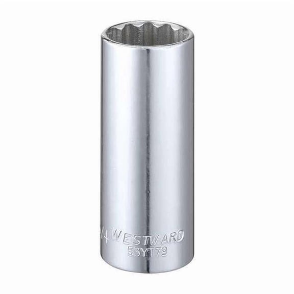 Westward Socket, Steel, Chrome, 3/4 in 53YT79