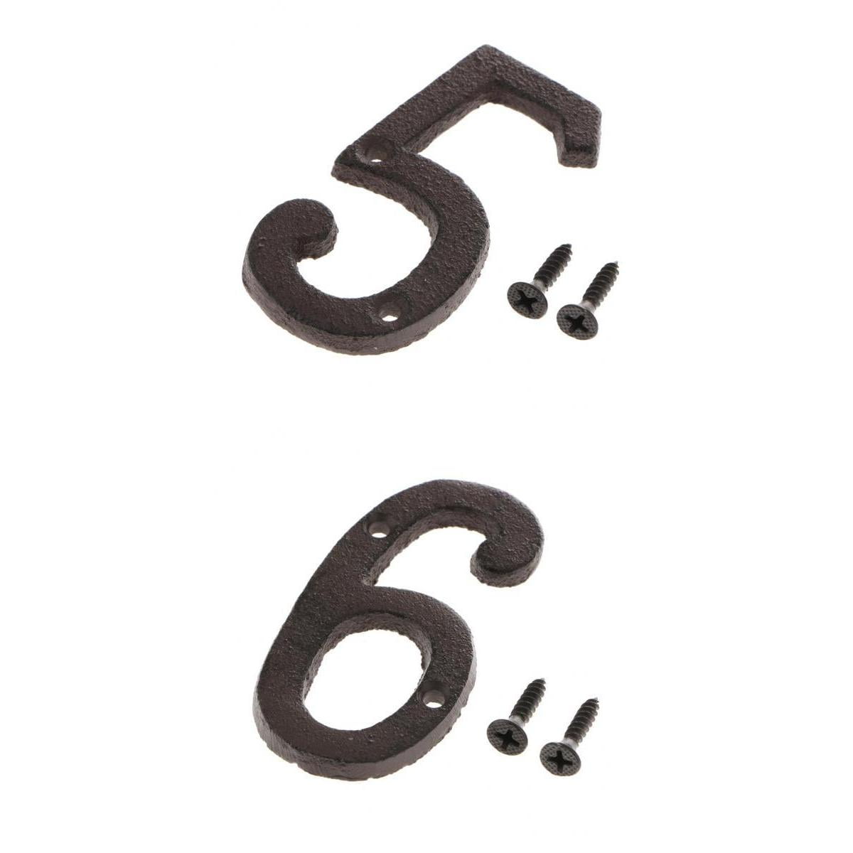Buy 5 &6 Wrought Iron House Address Number Numerals for Home Door Sign