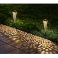 thumbnail image 1 of CHAO Luces solares para caminos, paquete de 2 luces solares impermeables, luz cónica para césped, decoración de paisaje, iluminación para jardín, paisaje, camino, lámpara, linternas (blanco cálido), 1 of 5