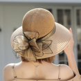 thumbnail image 3 of Women Organza Sun-Hats Wide-Brim Church-Hats for Tea Party Bridal Wedding Beach Hat, 3 of 5