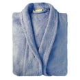 thumbnail image 6 of Superior Terry Cotton Adult Unisex Soft Lightweight Bathrobe, Large, Blue, 6 of 8
