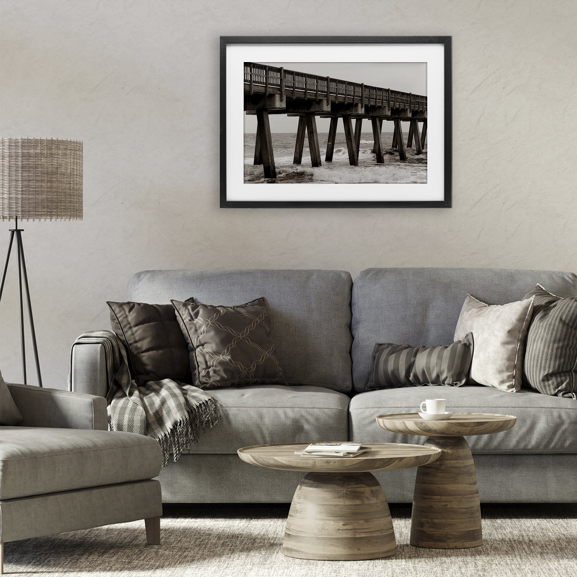 Stupell Industries Pier Angles Structure Black Framed Print Under Glass, design by Nathan Larson
