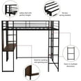 thumbnail image 3 of Harper & Bright Designs Wood Loft Bed Storage, Full, Black, 3 of 8