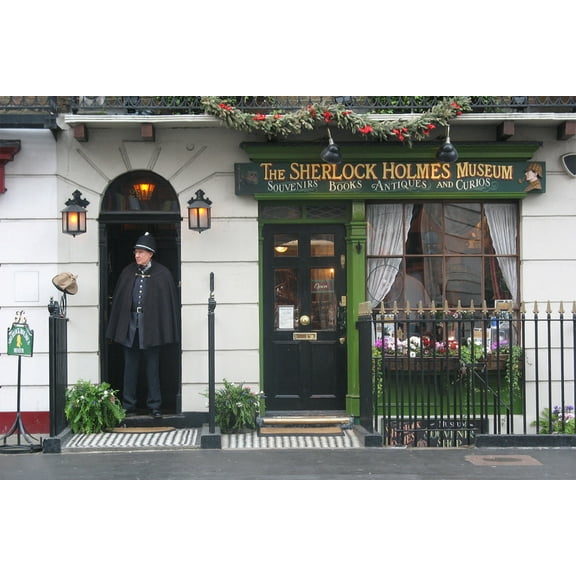 24x36 gallery poster, Sherlock Holmes Museum in Baker Street bearing the number 221B
