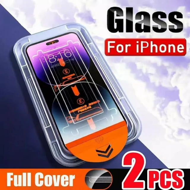 1-2Pcs Dust Free Installation HD Screen Protector For IPhone 14 11 12 13 15 16 Pro Max 14 Plus XR X XS Max Tempered Glass Film