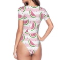 thumbnail image 4 of Daiia Watermelon print Women's Crew Neck Short Sleeve Bodysuit Fashion Tops Fit Casual Basic Extender Bodysuit-XX-Large, 4 of 9