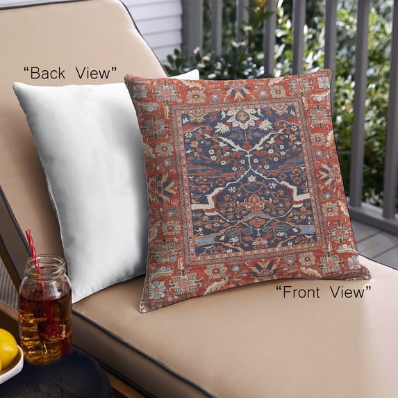 Ahgly Company Outdoor Square Mid-Century Modern Throw Pillow, 18 inch by 18 inch