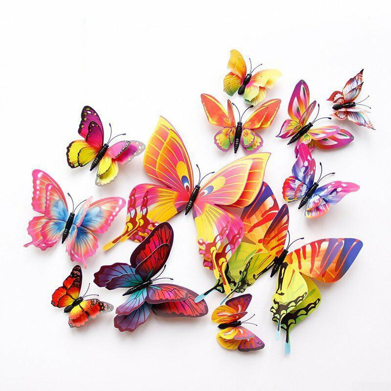 12 X 3D Butterfly Wall Stickers Home Decor Room Decoration Sticker Bedroom Girls