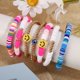 thumbnail image 3 of Conjunto de pulsera de cuentas planas elásticas multicapa sencillas europeas y americanas, pulsera de cuentas bohemias retro, 3 of 6