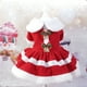 thumbnail image 5 of Disfraz navideño para perro, de Papá Noel, con abrigo polar de invierno, suave, transpirable y cálido, color rojo, para perro y gato, divertido, para fiesta de mascotas, talla M, 5 of 6