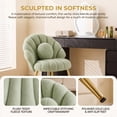 thumbnail image 5 of Ktaxon Vanity Makeup Chair with Teddy Velvet, Shell Design Accent Desk Chair with Lumbar Pillow and Gold Legs, Office Seating for Women Green, 5 of 11