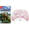 Minecraft Game Disc and Upgraded Switch Pro Controller for Nintendo Switch/OLED/Lite, Wireless Switch Remote for PC/IOS/Android/Steam Pink