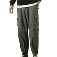 thumbnail image 2 of Pantalones largos para hombre, multibolsillos, lavados, informales, para exteriores, de algodón, 2 of 7
