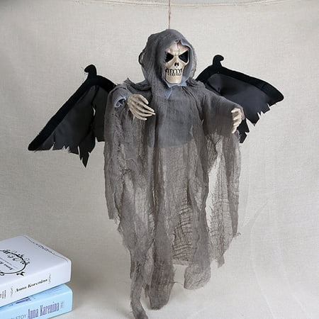 

Room Decor Decor For Home Home Decors Halloween Atmosphere Decoration: Bats Flying Ghosts electric Lighting Voice Control Induction Pendant Gray