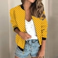 thumbnail image 2 of Holzkary Women's Zip Up Sweatshirts Jackets Long Sleeve Casual Loose Outwear with Pockets Women's Jacket Lightweight Zip Casual Jacket Printed Coat Stand Collar Cropped Coat Yellow Xxl, 2 of 9