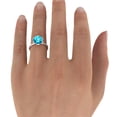 thumbnail image 2 of Aquamarine 2.50 ctw Ring with Diamonds 14K Rose Gold Flower Vintage Halo, 2 of 6