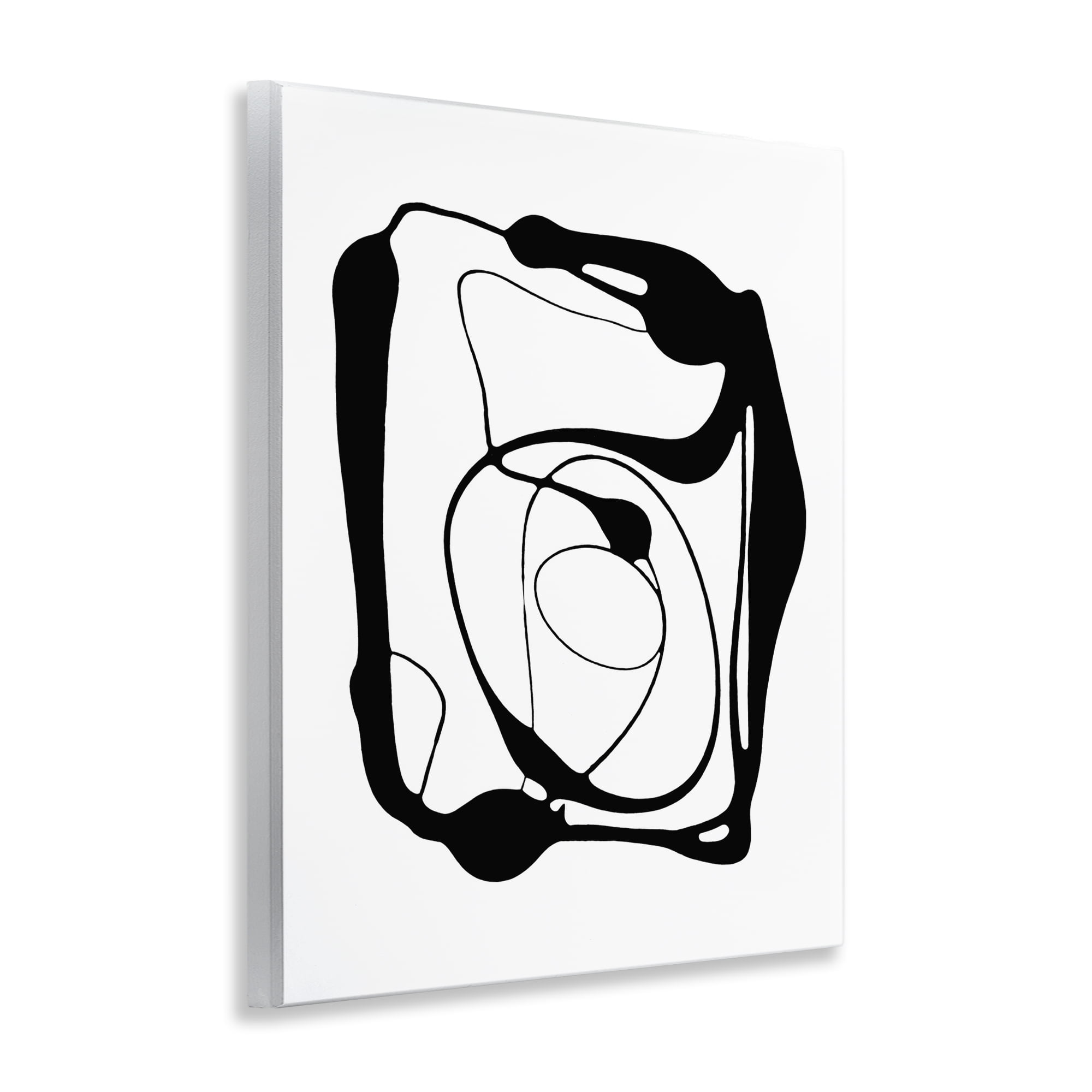 Stupell Industries Black Swirled Figure Abstract Painting Unframed Art Print Wall Art, 11 x 14