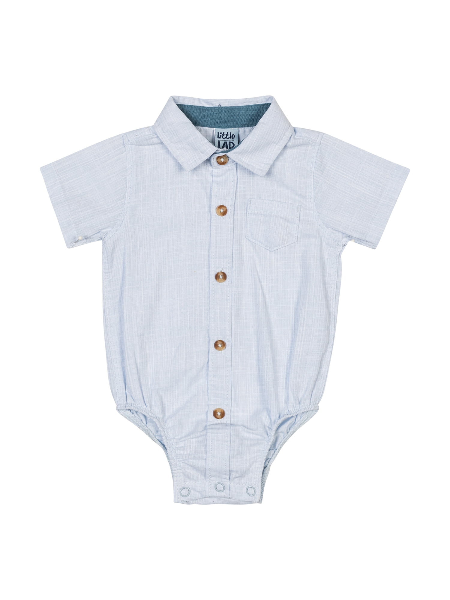 Little Lad Newborn Boys' Short Sleeve Shirt and Pant, 2-Piece Set, Sizes 0/3M-6/9M