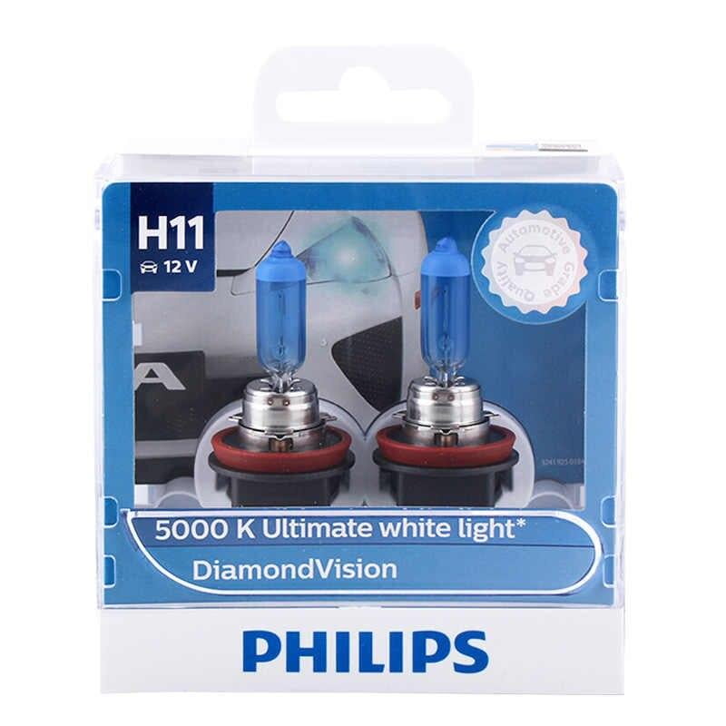 Philips H11 12V 55W Diamond Vision 5000K Ultimate White Light 12362DVS2 ...