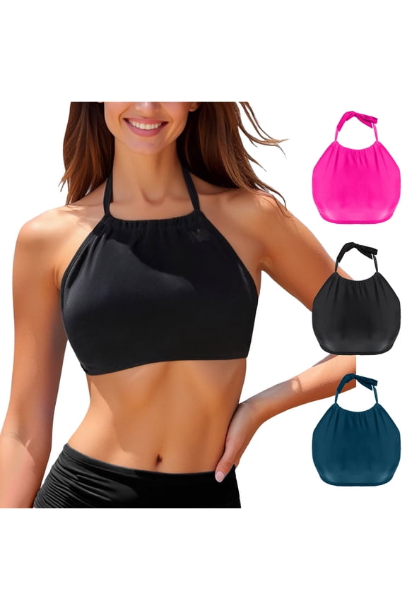 Women's Bikini Tops String Halter Swimsuit Bathing Suit Top Athletic Swimwear Swim Top Only