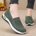 thumbnail image 5 of Domuza Orthopedic Dress Shoes for Women Arch Support Slip on Non Slip Running Shoes Wide Width Knitted Mesh Stretch Hiking Shoes Comfortable 2026 New Orthopedic Shoes Green 6.5（EU-37）, 5 of 7