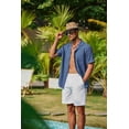 thumbnail image 4 of COOFANDY Mens Linen Shirts Short Sleeve Cuban Collar Beach Shirt Regular Fit Summer Resort Shirts, 4 of 6