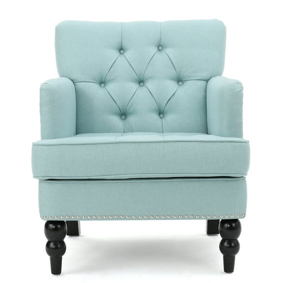 Medford Fabric Club Chair, Light Blue