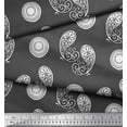 thumbnail image 2 of Soimoi Gray Heavy Satin Fabric Floral & Paisley Printed Craft Fabric by the Yard 54 Inch Wide, 2 of 3