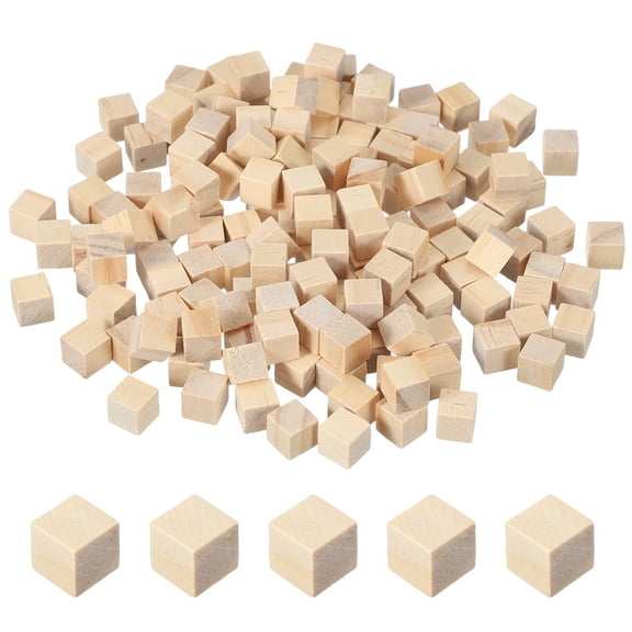 150 Pcs Wooden Blocks, 0.4 Inch Square Natural Wooden Block Unfinished Wood Cube for DIY Craft Art Project Painting Decoration, Natural