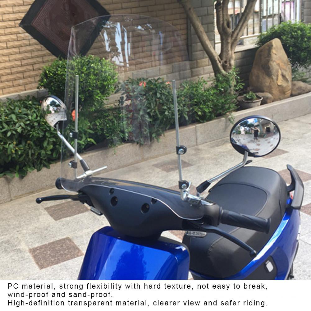 Dettelin Electric Scooter Front Motorcycle Windshield Transparent Battery Car Flashing Tricycle Windshield with Mounting Accessories - Walmart.com